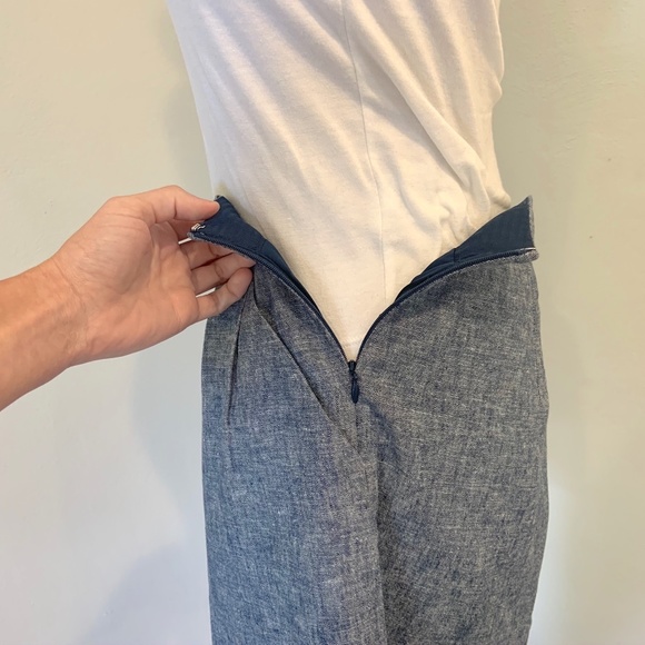 The Limited Blue Linen Pencil Mini Skirt - Picture 5 of 8